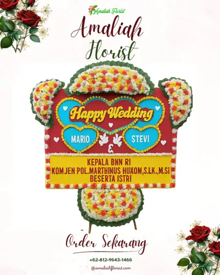 Papan Bunga Pernikahan Gergunung